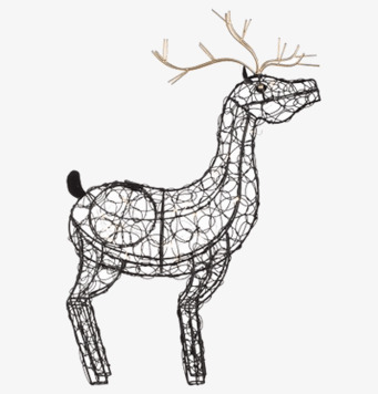 Bild av dekorativ ren i metall med LED-belysning