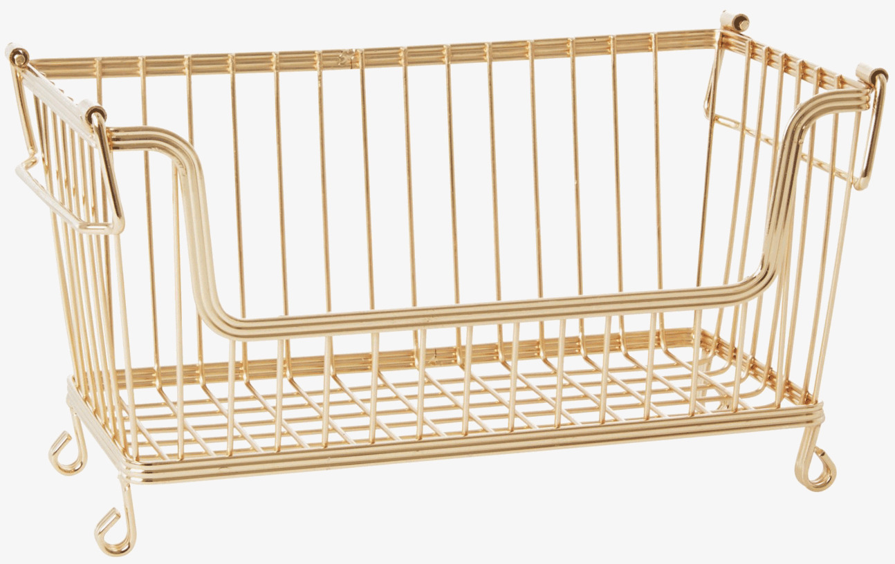 Trådkorg Guld Small från Rice i guldfärgad metalltråd