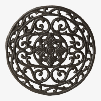 Bild av cirkelformat grytunderlägg i gjutjärn