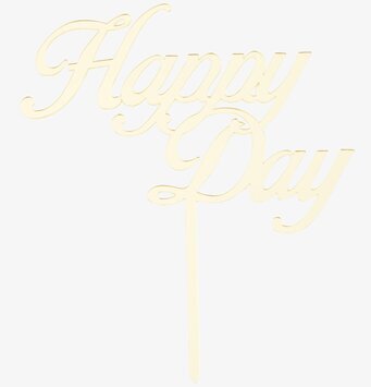 Bild av elegant tårtdekoration med texten Happy Day