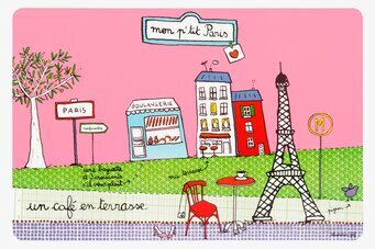 Bild av färgstarkt parisiskt landskap med Eiffeltornet