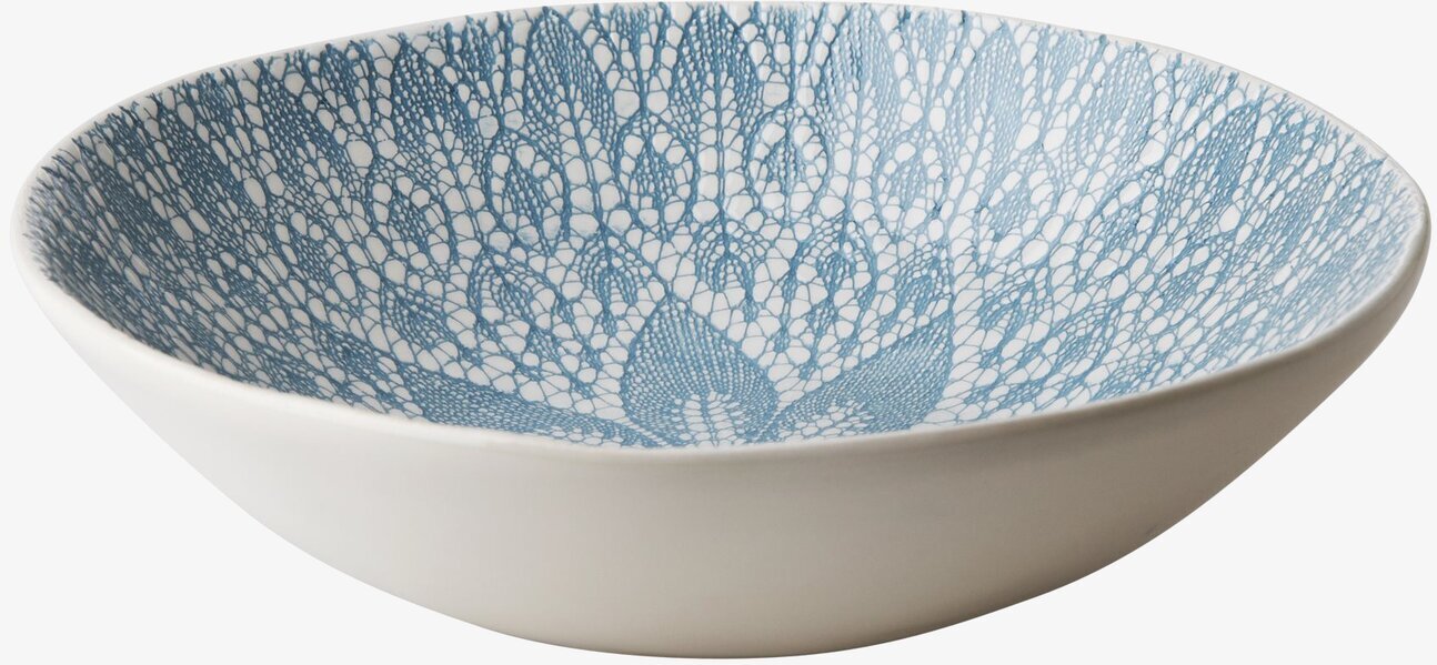 Salladsskål Blue/Grey Lace från Rice med spetsmönster