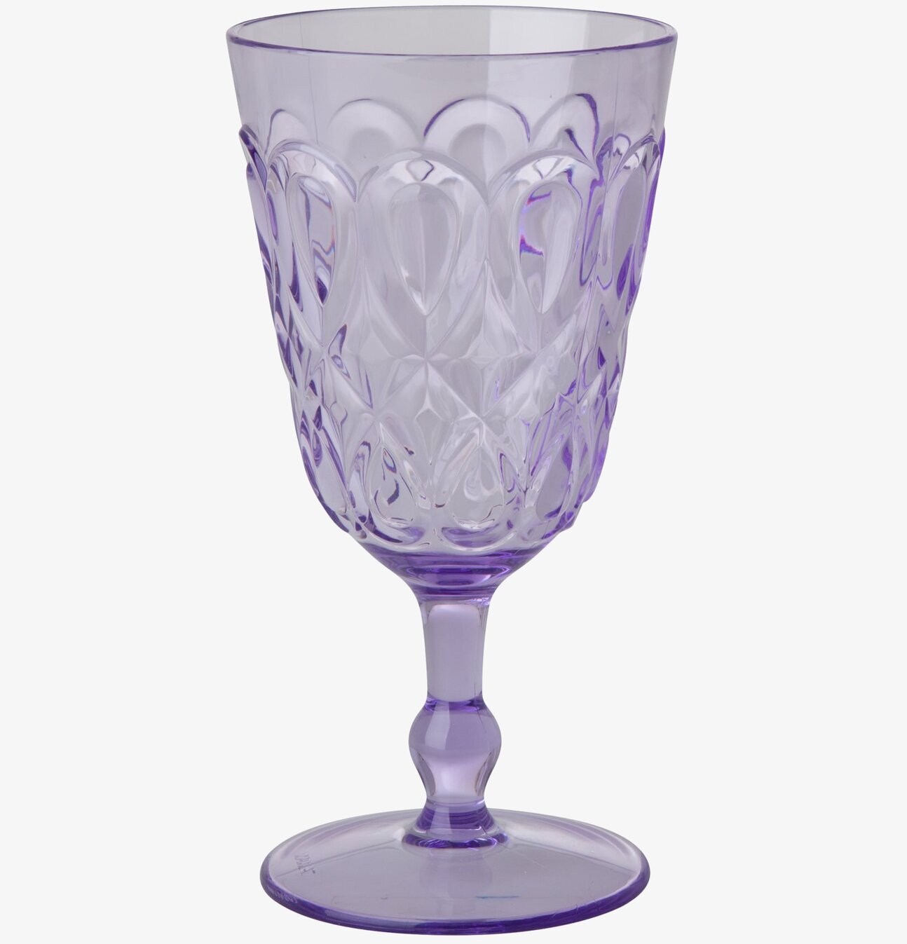 Bild av elegant vinglas med lavendelfärgat mönster
