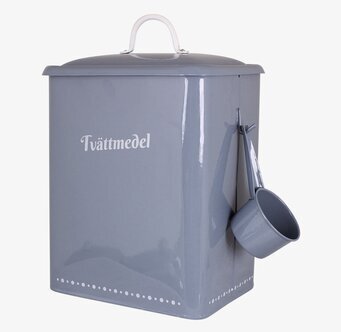 Bild av stilren och praktisk plåtburk för tvättstuga