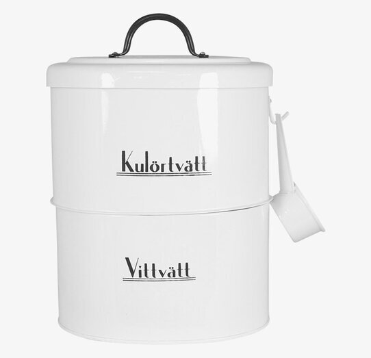 Plåtburk Ralf Tvättmedel från Strömshaga med två sektioner