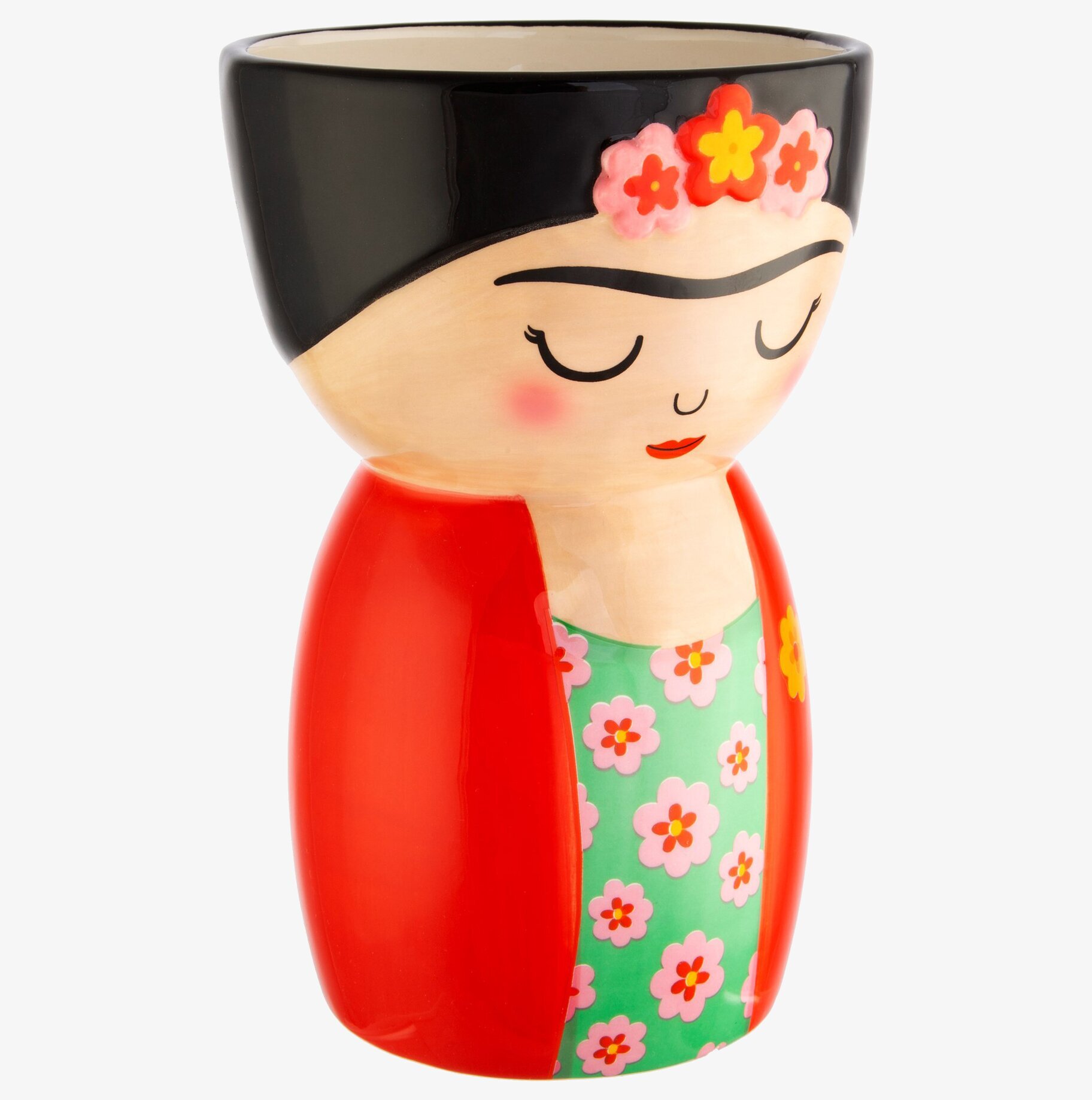 Bild av färgstark och unik vas med Frida Kahlo-design