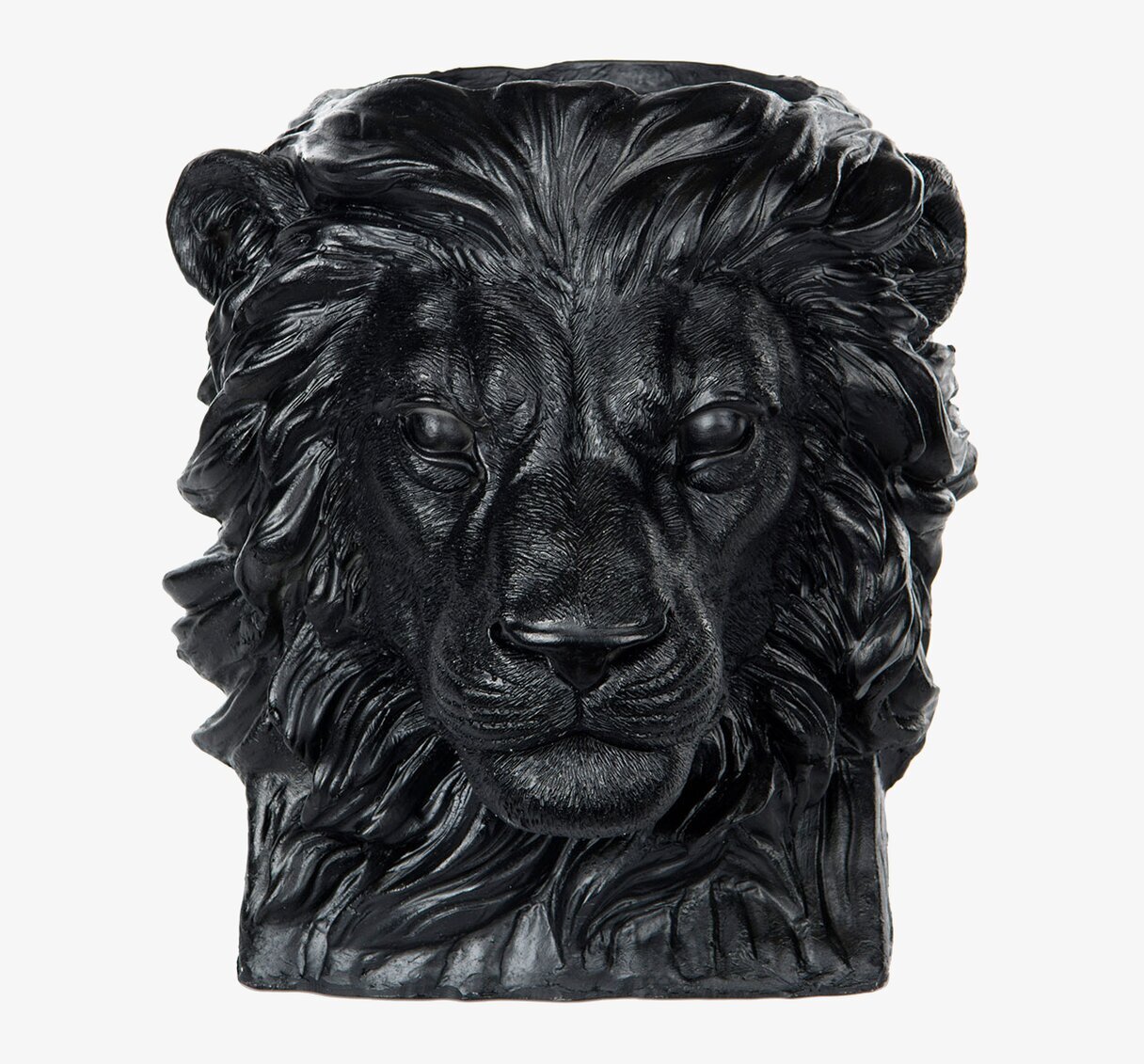 Kruka Lejon Svart från A Lot Decoration med lejonhuvud