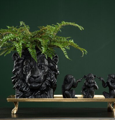 Bild av stilfull inredning med lejonkruka och apfigurer