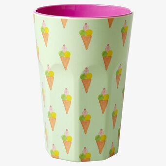 Bild av färgglad mugg med glassmotiv och pastellfärger