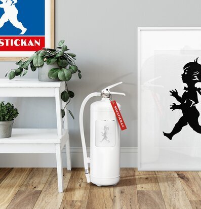 Foto av stilfull interiör med brandsläckare och växter