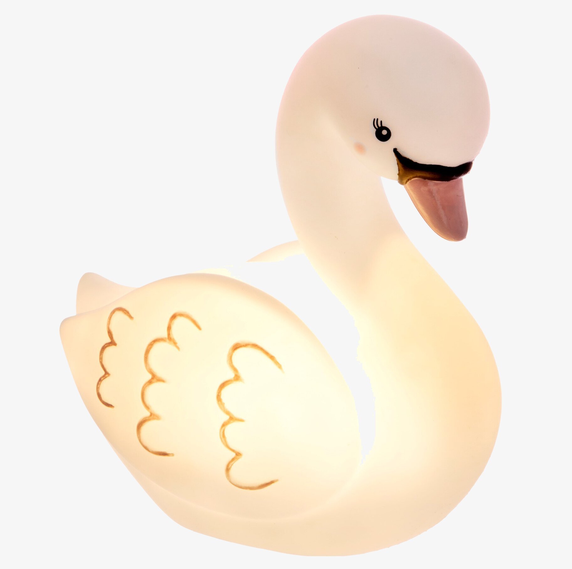 Nattlampa Freya Swan från Sass & Belle i barnvänlig design