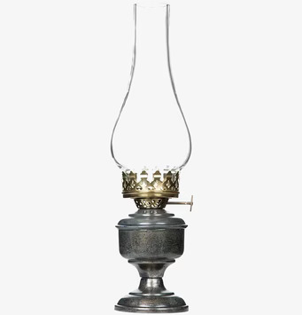 Bild av elegant lampa i glas och metall design
