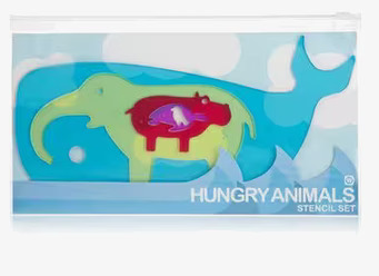 Bild av leksaksförpackning med djurschabloner och pussel