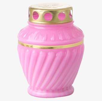 Bild av stilren rosa lanterna med gyllene detaljer