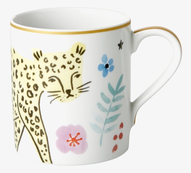 Porslinsmugg Wild Leopard Print från Rice med leopardmönster