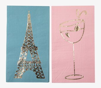 Bild av eleganta servetter med guldtryck detaljer