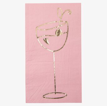 Bild av elegant servett med rosa och guld detaljer