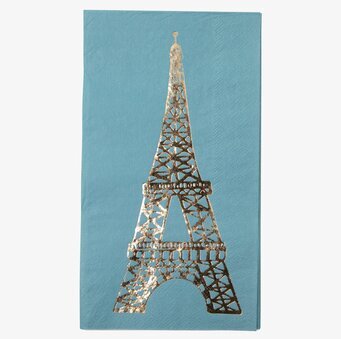 Bild av lyxig servett med Eiffeltornet i guldtryck