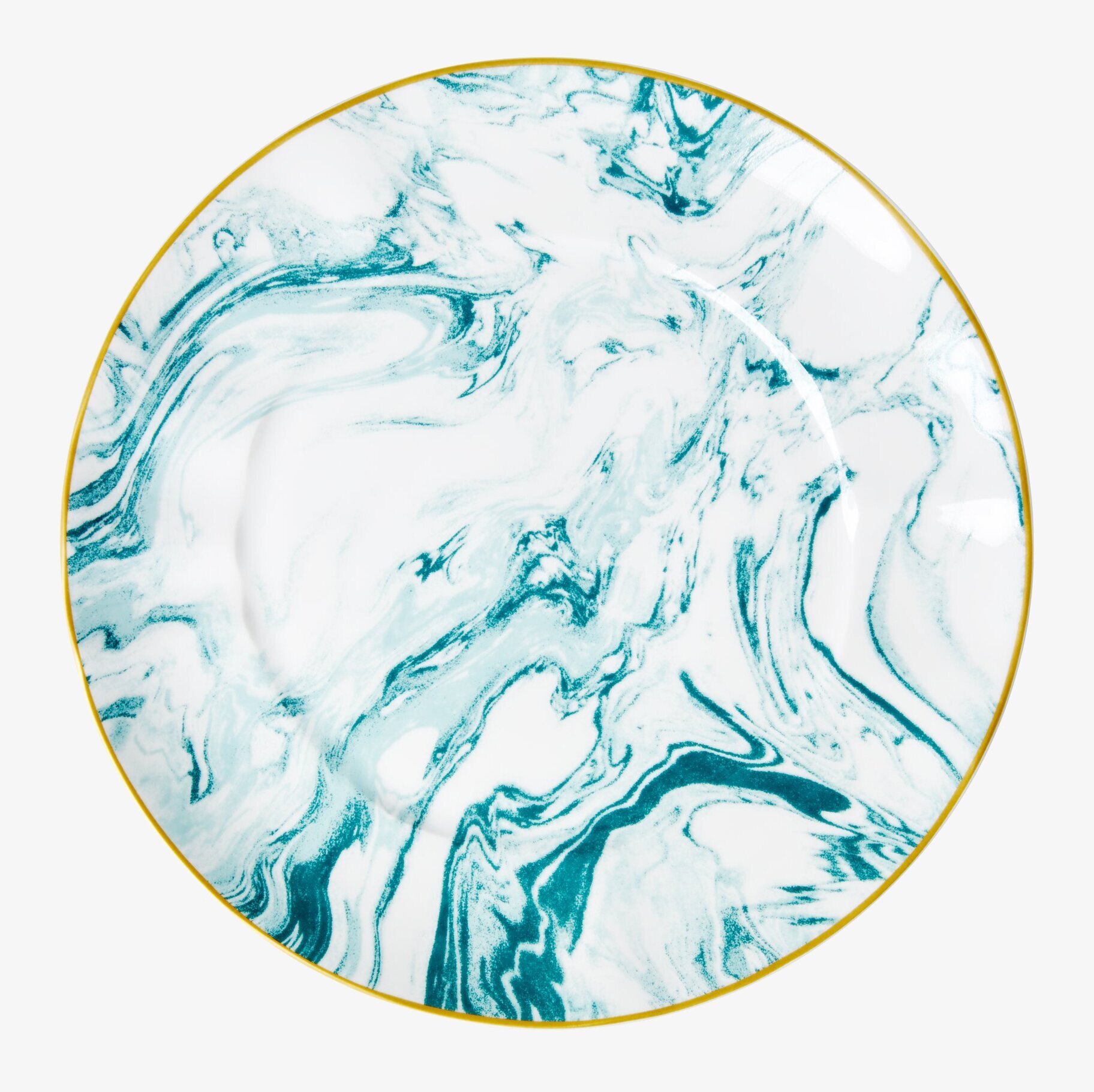 Tallrik Marble Print Jade från Rice med marmorerat mönster