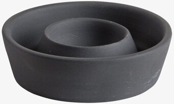 Bild av stilren äggkopp i mörkgrått stengods