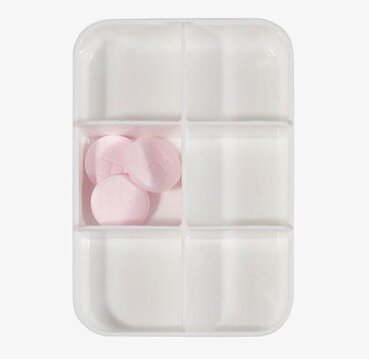 Pillerask Vit från Worldwide co med sex separata fack