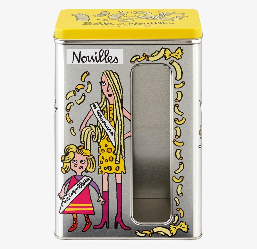 Plåtburk Pasta från Derriére la porte med lekfull design