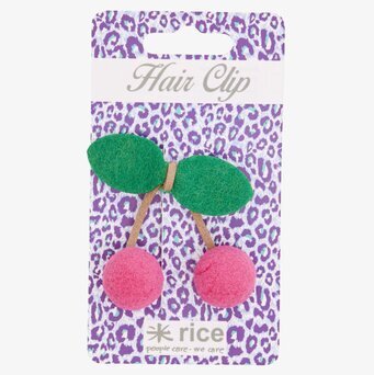 Bild av färgglatt hårspänne med körsbärsdesign