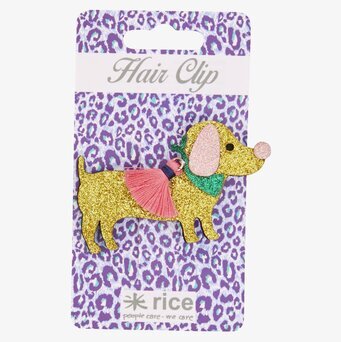 Bild av färgglatt taxdesignat hårspänne i guld