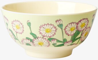 Bild av livfull blommig skål med naturinspirerat mönster