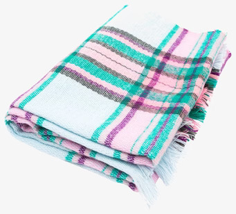 Bild av elegant ljusblå halsduk med livfullt mönster