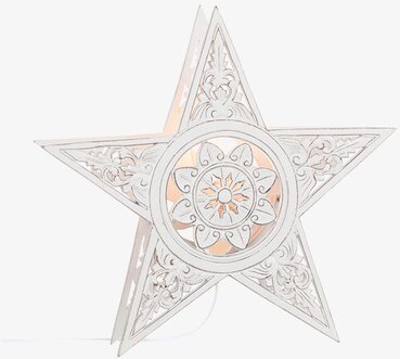 Lampa Stjärna Trä från Different Design i trä och vit färg