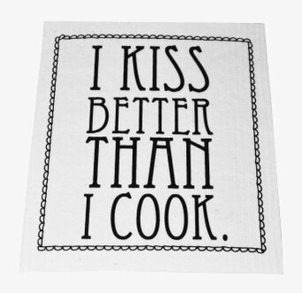 Bild av humoristisk disktrasa med text för köket