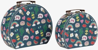 Bild av färgglada och stilfulla rundformade väskor