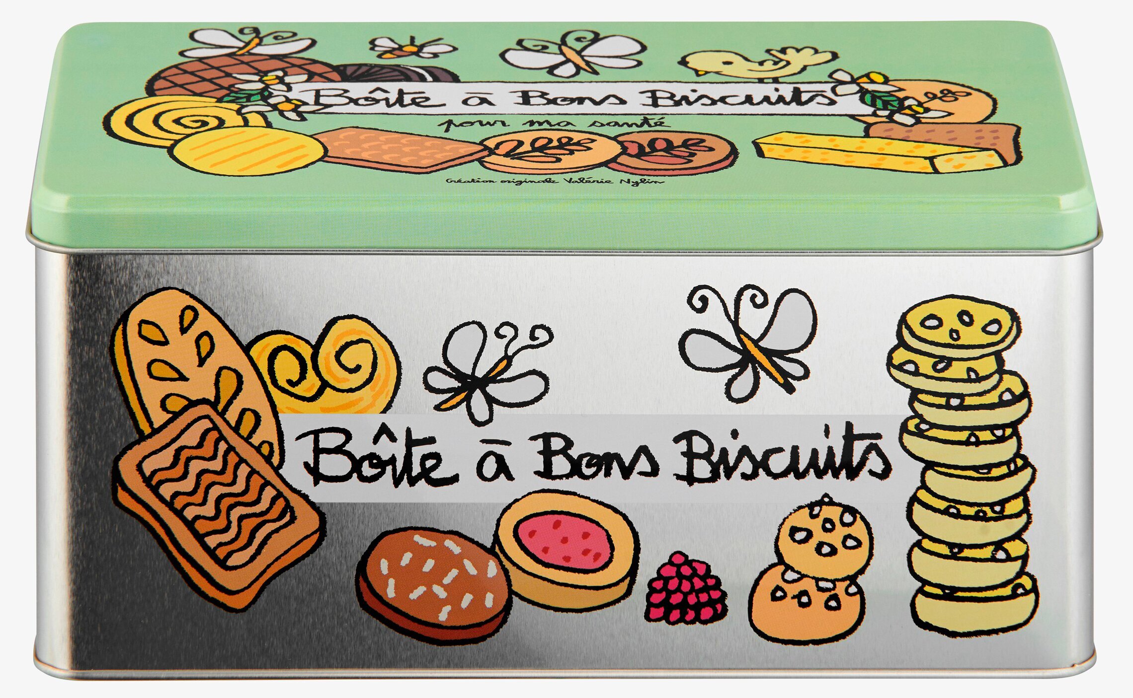 Bild av rektangulär plåtburk för småkakor i köket