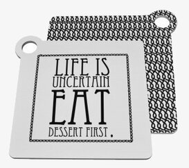 Bild av stilren skärbräda med inspirerande budskap