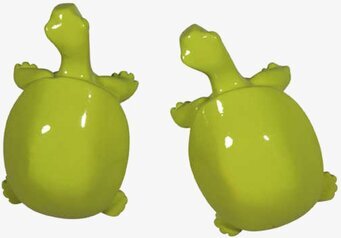 Foto av limegröna sköldpaddsknoppar med lekfull design