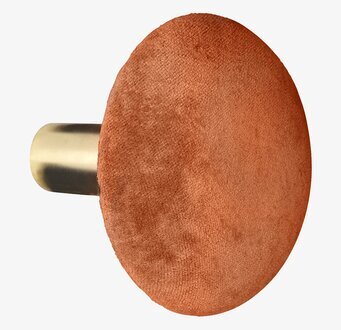 Bild av rund sammetknopp i kryddig terrakottafärg
