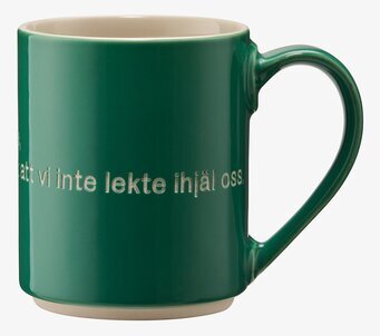 Bild av mugg med Astrid Lindgren-citat och design