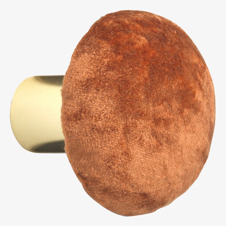 Knopp Sammet Spice S från Cozy Living i rödbrun sammet