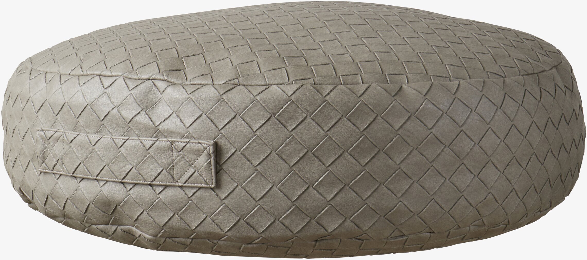 Sittpuff Holly Grå från Affari med rutmönstrat grått tyg