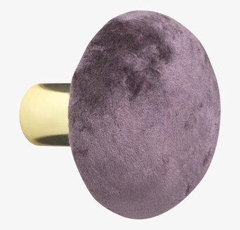 Bild av elegant lila sammet knopp med guldig detalj