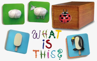 Bild av färgglatt spel med kreativa motiv och detaljer