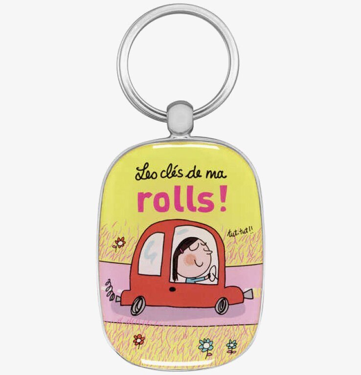 Bild av en lekfull och färgglad nyckelring i metall