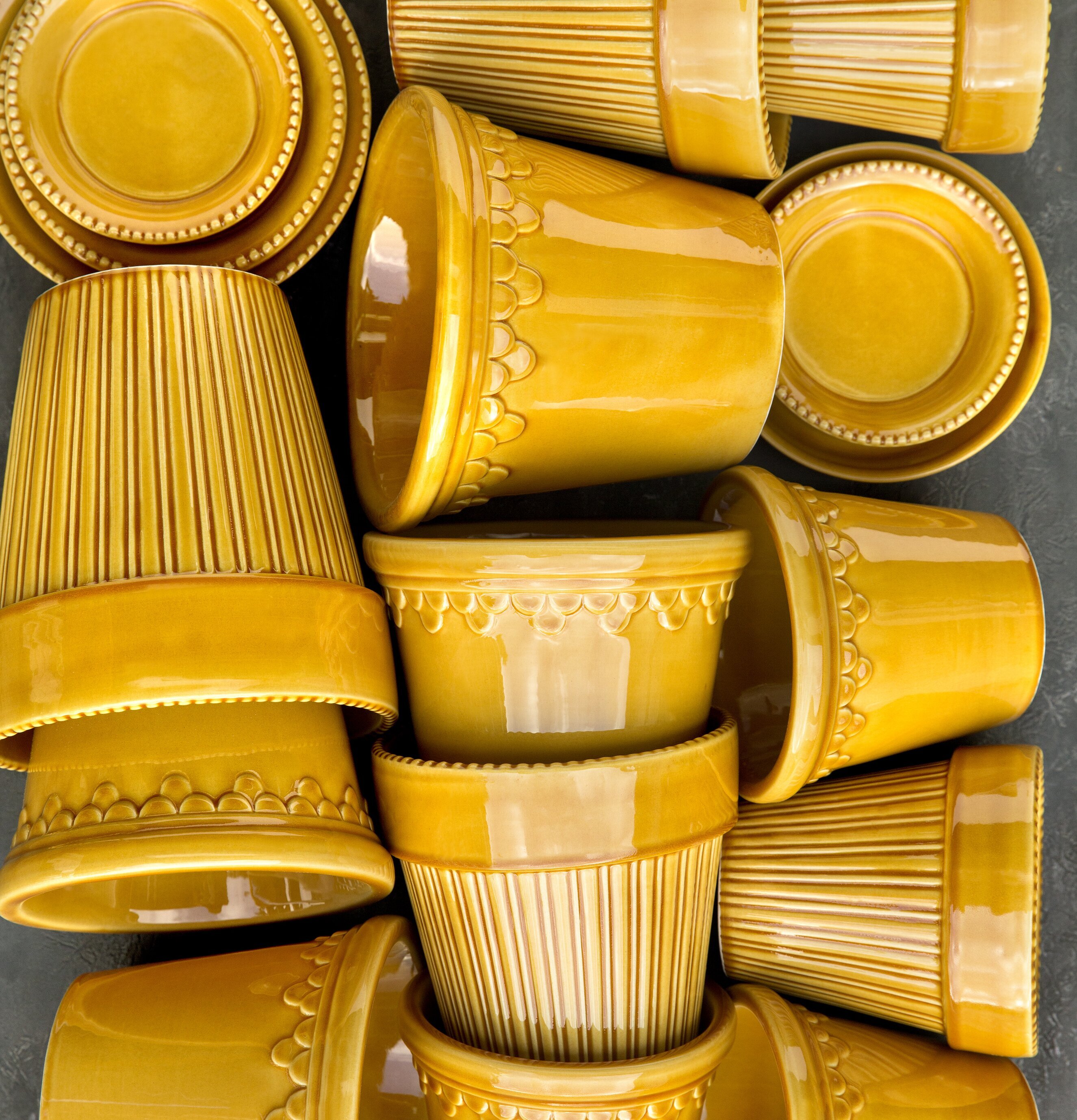 Krukor från Bergs Potter, Copenhagen Yellow Amber