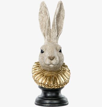 Bild av Art Déco-kaninskulptur med gulddetaljer