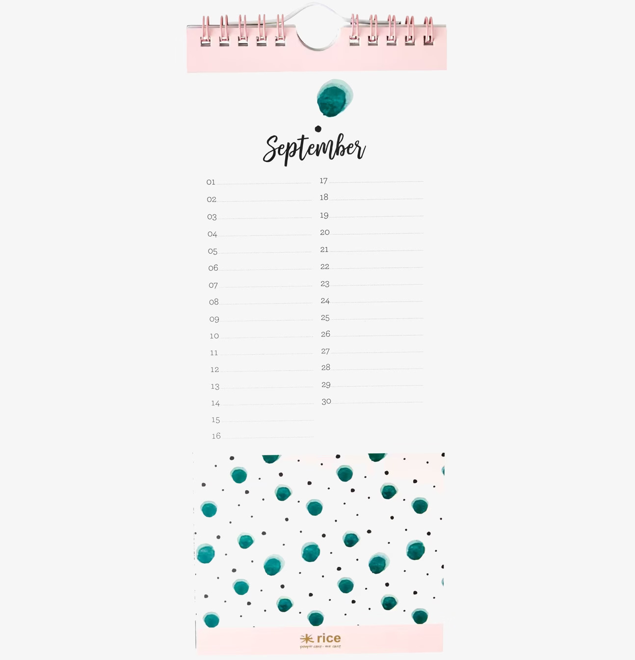 Evighetskalender - Födelsedag från Rice med spiralbindning