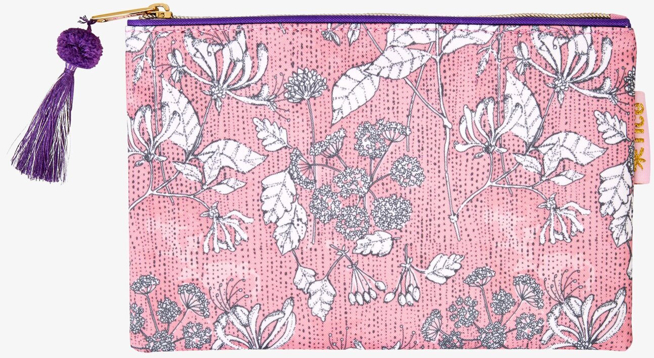 Fodral Surfplatta från Rice med rosa och blommigt mönster