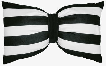 Bild av unik dekorkudde med rosettdesign och ränder