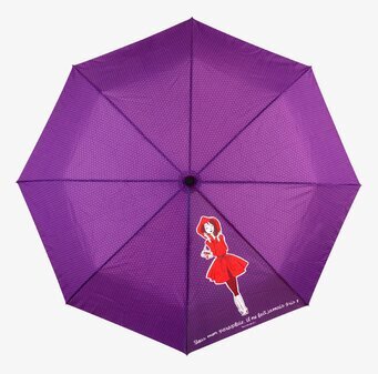 Bild av ett stilfullt lila paraply med unik design