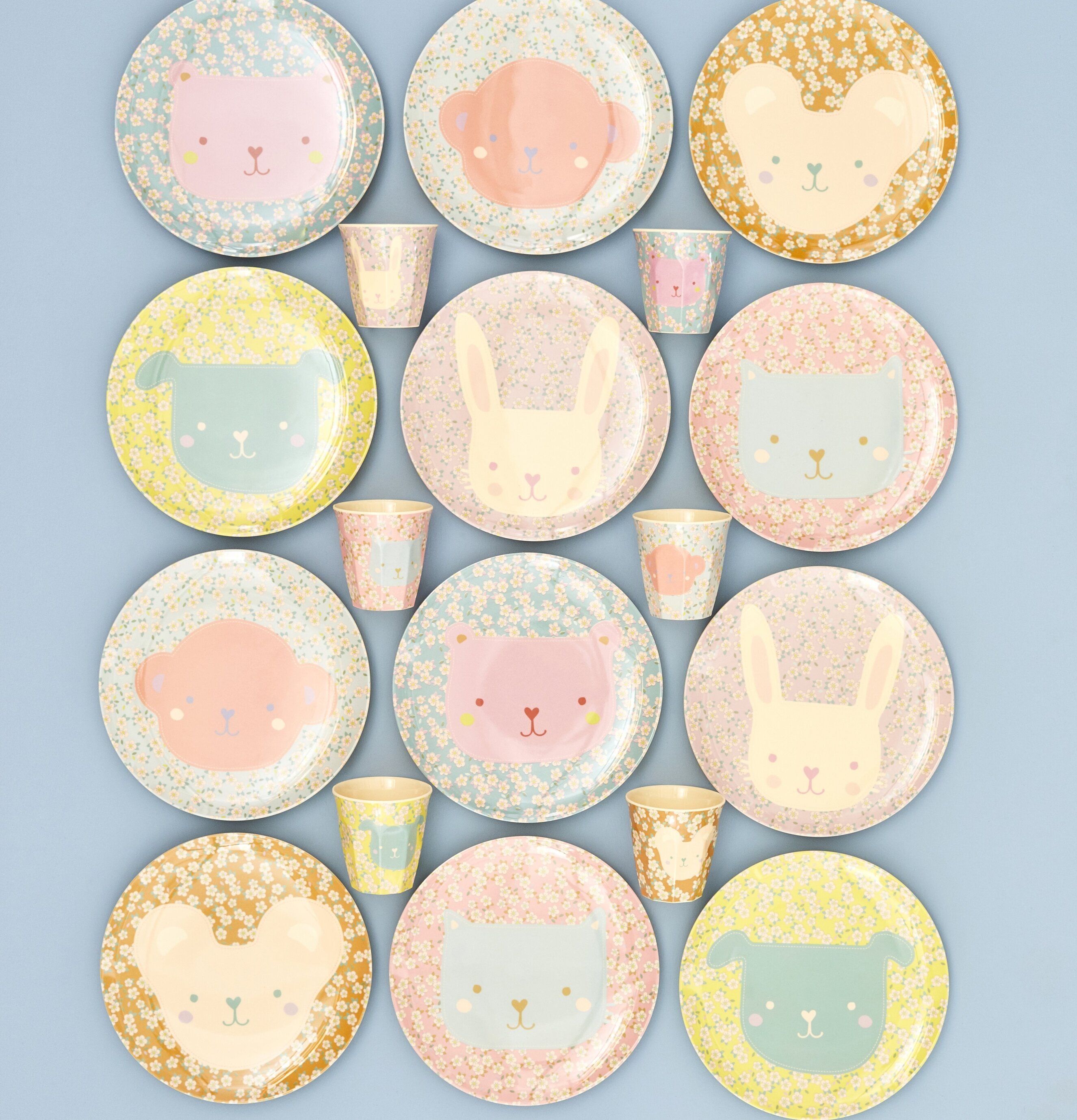 Barnmugg Teddy Brun från Rice med björnmotiv och barnservis